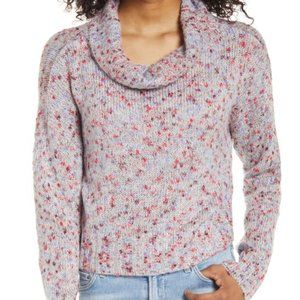 BP. Slouchy Cowl Neck Sweater In Blue Cashmere Nep Size M